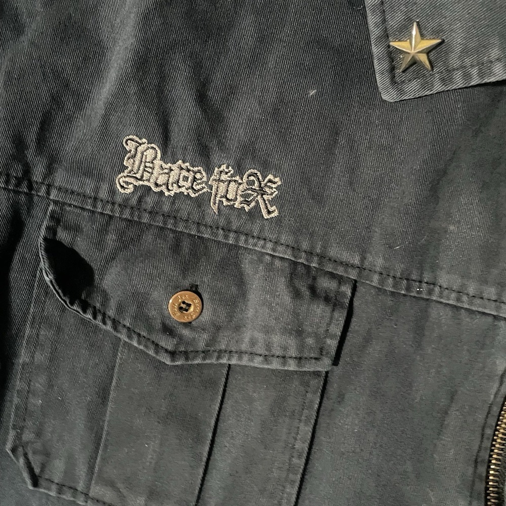 Vintage Bare Fox Military Full Zip Jacket Front Pocket Patches Graphic Print 3XL - Picture 3 of 9